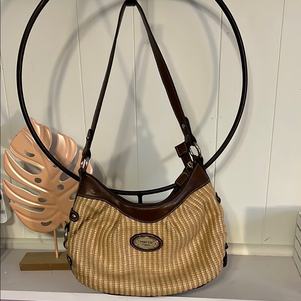 Rosetti Woven Hobo Bag in Brown and Tan